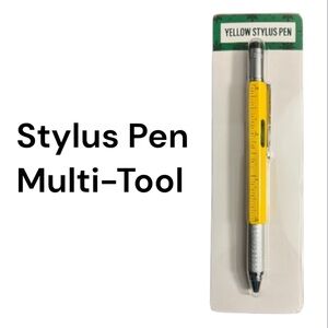 NWT Festive Voice Yellow Stylus Pen Multi-Tool • Screwdrivers, Level, Ruler